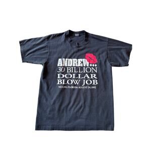 Vintage 30 Billion Dollar Blow Job USA Made Single Stitch L Black Screen Stars